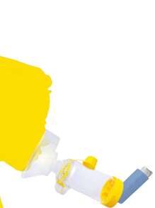 CAMARA ESPACIADORA CON VALVULAS DE INHALACION Y EXHALACION - Amarillo - Ver 4