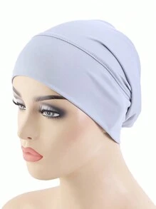 1pc Women's Solid/Colorful Elastic Headscarf Hat, Cap For Hair Care, Undercap