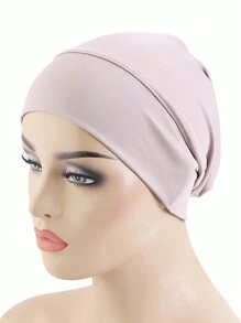 1pc Women's Solid/Colorful Elastic Headscarf Hat, Cap For Hair Care, Undercap