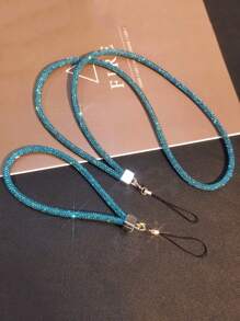 Fashionable Multi-Color Mobile Phone Hanging Strap, Short/Long Wrist Style With Rhinestone Chain For Women, Handmade Luxury Rhinestone Pendant Gifts For Mother, Family, Friends, Birthday, Holiday Phone Charm, Phone Chain