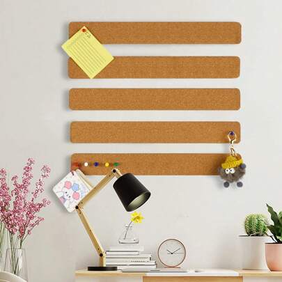 Pack Of 3/6/9/12/15/18 Cork Strips With Adhesive Backing, Felt-Covered, Notice Board, Message Board, Blackboard Bulletin Board, Office Memo Cork Strip Back To School