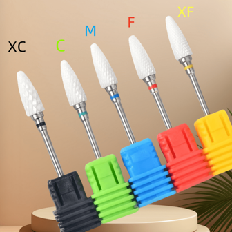 Keramiskt nagelborrset för akryl och gel - Professionell majsform, 3/32" universalpassform - Perfekt för gör-det-själv-manikyr och salongsanvändning - , Effektiv