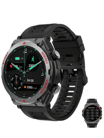 Lyaarka Smart Watch, 1.52" HD Military Smart Watch For Men With Answer/Make Calls, Heart Rate, Blood Oxygen, Steps Monitor, Waterproof Rugged Outdoor Smart Watches For Android IOS