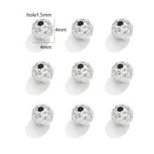 10入組不鏽鋼圓形紋理霧面珠子，適用於DIY項鍊手鍊珠寶配件製作