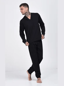 Men Loungewear Sets - Black - View 2