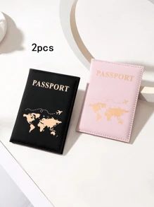 1/2pcs Travel Passport Holder Travel Document Storage Set Creative Passport Holder And Ticket Clip, Fashionable Passport Cover For Protecting During Holiday Travels For Travel Storage Bag,Makeup Bag,Cosmetic Bag,Vacation Organizer,Large Capacity Makeup Organizer Makeup Case, For Lipstick, Brush, Skincare, Mobile Phone, Coin, Small Items, For Home,Gift,Vacation And Festival Halloween Christmas Multifunctional Use,Boho Vibes