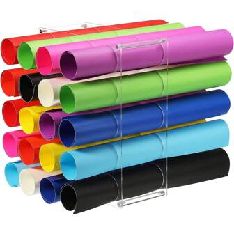 Vinylrolopbergrek, acrylvinylrolhouder voor maximaal 20 gaten, vinylorganisatie voor knutselkamer Cadeaupapierrol Vinylopslagorganisator Huishoudelijke gadgets, Doorzichtig