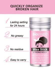 4入組持久邊控制真絲髮蠟棒帶薄片+髮箍+梳子 - 白色 - 查看 8