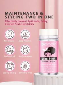 4入組持久邊控制真絲髮蠟棒帶薄片+髮箍+梳子 - 白色 - 查看 5