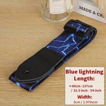 民谣木吉他背带 - 持久耐用，款式时尚 - 通用，适用于古典吉他、电吉他和贝斯吉他、吉他背带、吉他、原声吉他、蓝色驱魔人、贝斯、Klarnet>黑色