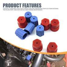 YuliSpy Bộ 2 vỏ bọc điều hòa không khí bên thấp cho ô tô, Vỏ bọc cổng hệ thống AC dịch vụ điều hòa không khí bằng nhựa ABS, Phụ tùng sửa chữa thay thế sửa đổi, Thích hợp cho hầu hết các xe ô tô (Xanh & Đỏ) - màu xanh nước biển và màu đỏ - Xem 6