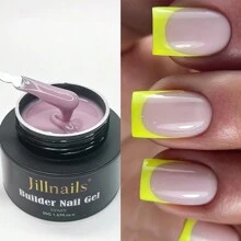 Jillnails 50克中号凝胶延长胶，适用于美甲延长，UV/LED固化，自流平，透明乳白色