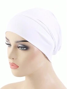 1pc Women's Solid/Colorful Elastic Headscarf Hat, Cap For Hair Care, Undercap