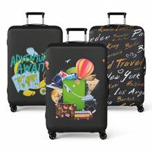 Vỏ vali vải Polyester Spandex dày dặn đàn hồi chống mài mòn 19-32 inch, phong cách giải trí, nhiều mẫu mã để lựa chọn, họa tiết hoạt hình, đồ họa màu, họa tiết chữ cái, họa tiết khinh khí cầu, v.v., có thể dùng đựng đồ gia dụng, chống bụi và du lịch, túi đựng đồ dùng học tập đa năng bốn mùa - Nhiều màu - Xem 6