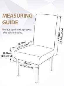 1pc/4pcs/6pcs/8pcs/10pcs Solid Milk Silk Chair Covers, Polyester Elastic Dining Chair Slipcovers