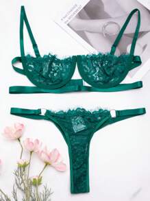 Sexy Lingerie, Eyelash Lace Bra Set, Women's Lingerie And Sexy Lingerie Set