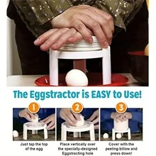 Pelador de huevos duros de 1 pieza - utensilio de cocina creativo, protector de mano para facilitar el trabajo, herramienta fácil de usar para pelar huevos, hecho de material duradero, sin cargos - Accesorios de cocina, Huevos, Artículos de cocina, Comida, Decoración, Fiesta, Camping, Organizador, Playa, Viaje, Vacaciones. - Blanco - Ver 7