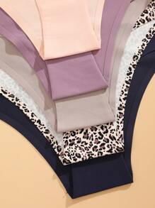 FINETOO Set de 5 bragas básicas de talle alto sin costuras y de color liso para mujer, con cintura ancha - Multicolor - Ver 8