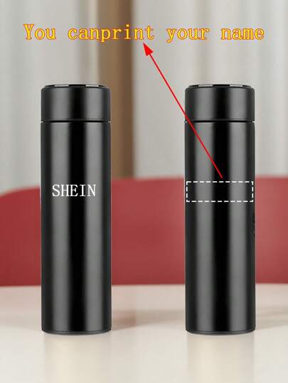 1pc Personalized Text/Name Vacuum Insulated Bottle, Touch Lid Displays Temperature, 450ml/15.2oz, Stainless Steel Stainless Exquisite, High-Quality, Modern Custom, Personalized, Unique Ideal Gifts For Him Her, Boyfriend, Girlfriend, Dad, Mom, Family, Friends For Anniversaries, For Valentine's Day, For Mother's Day, For Birthdays, For Children's Day, For Father's Day, For Graduation, For Weddings, For Housewarming Dining Room, Living Room, Office, Tea Room, School, Home Water Bottle,Home Refresh,Customized Mugs,Easy Comfort