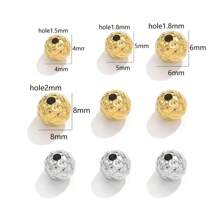 10入組不鏽鋼圓形紋理霧面珠子，適用於DIY項鍊手鍊珠寶配件製作