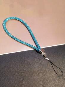Fashionable Multi-Color Mobile Phone Hanging Strap, Short/Long Wrist Style With Rhinestone Chain For Women, Handmade Luxury Rhinestone Pendant Gifts For Mother, Family, Friends, Birthday, Holiday Phone Charm, Phone Chain