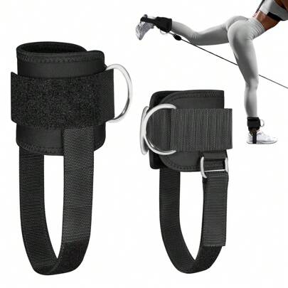 Correa para tobillo para máquina de cable para mujeres y hombres, correas ajustables para el tobillo de la máquina de cable del gimnasio para patadas hacia atrás, ejercicios de glúteos, extensiones de piernas, flexiones, abductores de cadera, accesorio de brazalete para el tobillo para máquina de cable (1 paquete)
