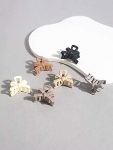 20pcs Mini Bow Hair Clips, Matte Beige Color, Simple And Versatile Plastic Hairpin For Bangs And Short Hair - Multicolor - View 4