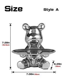 Eine keramische bärförmige Platte, dekorative Platte zum Aufbewahren und Präsentieren von Schmuck, geeignet für Esszimmer und Wohnzimmer Dekoration, Valentinstag, Schulbeginn