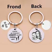 1 Máy Tính Tròn Inox Thẻ Tùy Chỉnh Ngày Của Cha Móc Khóa, Cá Tính Chân Dung Quà Kỷ Niệm Móc Khóa Mặt Dây Chuyền, quà Tặng Cho Bố - Bạc - Xem 9