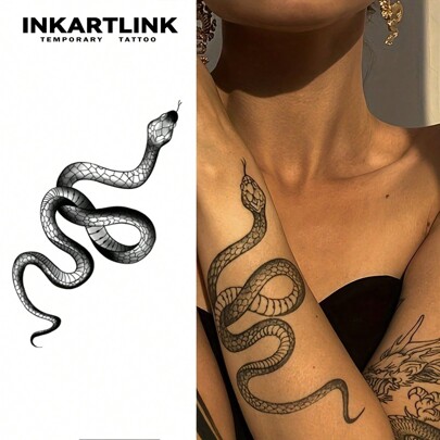 INKARTLINK INKARTLINK Revolutionäre Technologie Tattoo, Halb-permanente Tätowierung, Schlange, temporäre Tätowierung, Falsches Tattoo, Wasserbeständig, realistisches Tätowierung Aussehen, auf Gemüse basierende Tinte, Draht Tätowierung, Tätowierung