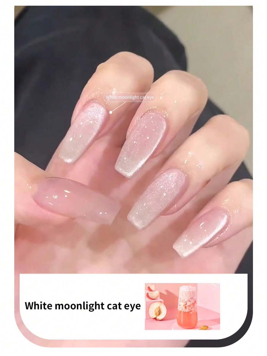 10ml/1pc Crystal White Moonlight Cat Eye Gel Nail Polish