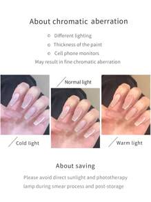 annies 10毫升/1支 水晶白月光磁性猫眼凝胶指甲油 全息反光闪粉透明指甲油，半永久可卸，UV/LED猫眼凝胶，适用于美甲沙龙美甲 - 裸粉色 - 查看 6