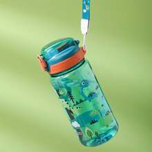 1pc 600ml Portable PC Sport Water Bottle, Cartoon Dinosaur Pattern Water Bottle For Outdoor