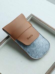 Personalized Leather Felt Watch Pouch Travel Watch Case For Men Custom Engraved Watch Box Strap Pouch, Housewarming Gifts Watch Organizer Brown - Brown - View 3