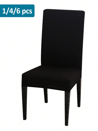 1pc/4pcs/6pcs/8pcs/10pcs Solid Color Milk Silk Chair Covers, Polyester Spandex Dining Chair Slipcovers