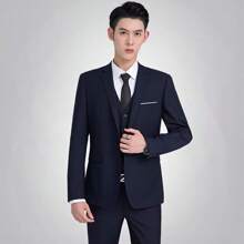 Saco Blazer Negro, Casual Hombre Moda, Confort Fit Premium - Azul Marino - Ver 7