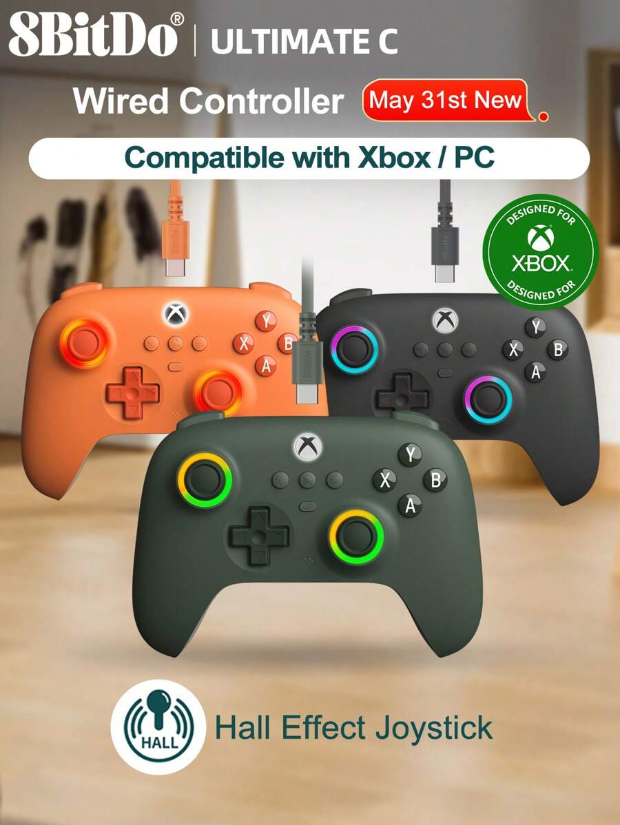 8bitdo 8Bitdo Xbox Wired Controller Officially Licensed Microsoft Xbox