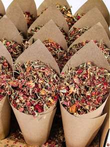 1入組牛皮紙30孔錐形架，搭配仿木紋彩帶現場佈置生日週年紀念日婚禮派對背景，DIY支架，糖果和食品展示架 - 彩色 - 查看 9