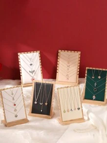 1 Peça Suporte de Exibição de Jóias, Multicolorido, Desmontável, Simples e Fashion, em Madeira de Pinho, Ótimo Presente para Mulheres, para Armazenar Colares e Pingentes Diários em Lojas de Jóias, de Volta às Aulas