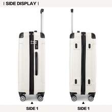 Lightweight 24 Inch And 28 Inch ABS Hard Case Compact Trolley Case With Combination Lock And 4 Wheels Check-In Luggage Suitable For Extended Business Travel For Men And Women - 米色 - 查看 3