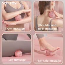 YOTTOY 1 Bóng Fascia Bóng Massage Thư Giãn Cơ Chân Bóng Vòm Chân Bóng Kích Thích Huyệt Yoga Chân Đế Vai Cổ Massage Đào Tạo - Màu xanh lá cây tráng men - Xem 8