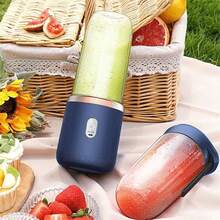Electric Juice Maker Portable Blender Mini Juicer Fruit Machine 400ml - Blue - View 6