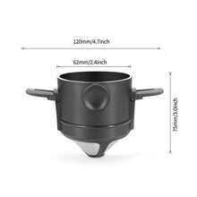 Bộ lọc cà phê di động bằng thép không gỉ 1 Pc - Dễ dàng làm sạch, tái sử dụng, đổ nhỏ giọt không cần giấy tờ với phễu có thể gập lại, nhà bếp, bữa tiệc bãi biển mùa hè, thực phẩm, cắm trại, sắp xếp, trang trí phòng, đồ dùng nhà bếp. - đen - Xem 3