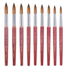 Pincel de uñas acrílicas Kolinsky, pincel de uñas acrílicas Kolinsky para aplicación de acrílico con mango de madera, kit de uñas acrílicas para salón de arte de uñas profesional, hogar y bricolaje