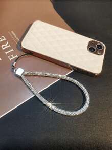 Fashionable Multi-Color Mobile Phone Hanging Strap, Short/Long Wrist Style With Rhinestone Chain For Women, Handmade Luxury Rhinestone Pendant Gifts For Mother, Family, Friends, Birthday, Holiday Phone Charm, Phone Chain