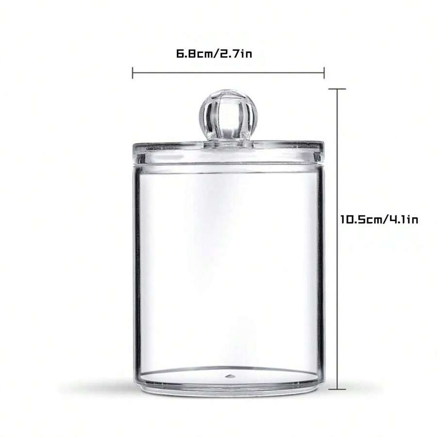 1pc Clear Acrylic Desktop Cleaning Rod Toothpick Powder Puff Storage