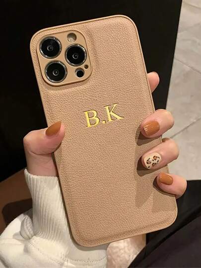 Customized Phone Case Compatible With IPhone 17 16 15 14 13 12 11 Pro Max 17 Air 16 15 14 Plus Compatible With Samsung S25 S24 S23 S22 S21 Ultra Plus S23 S21 S20 FE A55 A54 A53 A52 A51 A35 A34 A33 A32 A23 A21S A15 Back Cover INS Luxury Korea Leather Shckproof Case Personalized Initials Name 3D DIY Engraved Gold Letters Hot Stamping Technolo,Season Picks