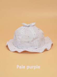 1入嬰兒防曬防風輕便桶帽，帶蕾絲裝飾，適合日常穿著和戶外活動 - 1PC - 查看 10