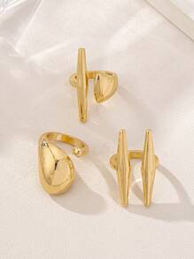 3pcs/Set Fashionable Punk Style INS Design Smooth Water Drop Shape & Nail Purple Shape Rings Set. Street Style And High-End, Exaggerated And Minimalist, Abstract And Retro, Luxurious And Elegant. Suitable For Daily Commuting, Parties, Romantic Vacations, Photography, Exhibition, Business, And Personal Events. Unique, Gorgeous, High-End, Cute, Also Suitable For Couples Dating.