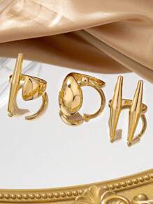 3pcs/Set Fashionable Punk Style INS Design Smooth Water Drop Shape & Nail Purple Shape Rings Set. Street Style And High-End, Exaggerated And Minimalist, Abstract And Retro, Luxurious And Elegant. Suitable For Daily Commuting, Parties, Romantic Vacations, Photography, Exhibition, Business, And Personal Events. Unique, Gorgeous, High-End, Cute, Also Suitable For Couples Dating.